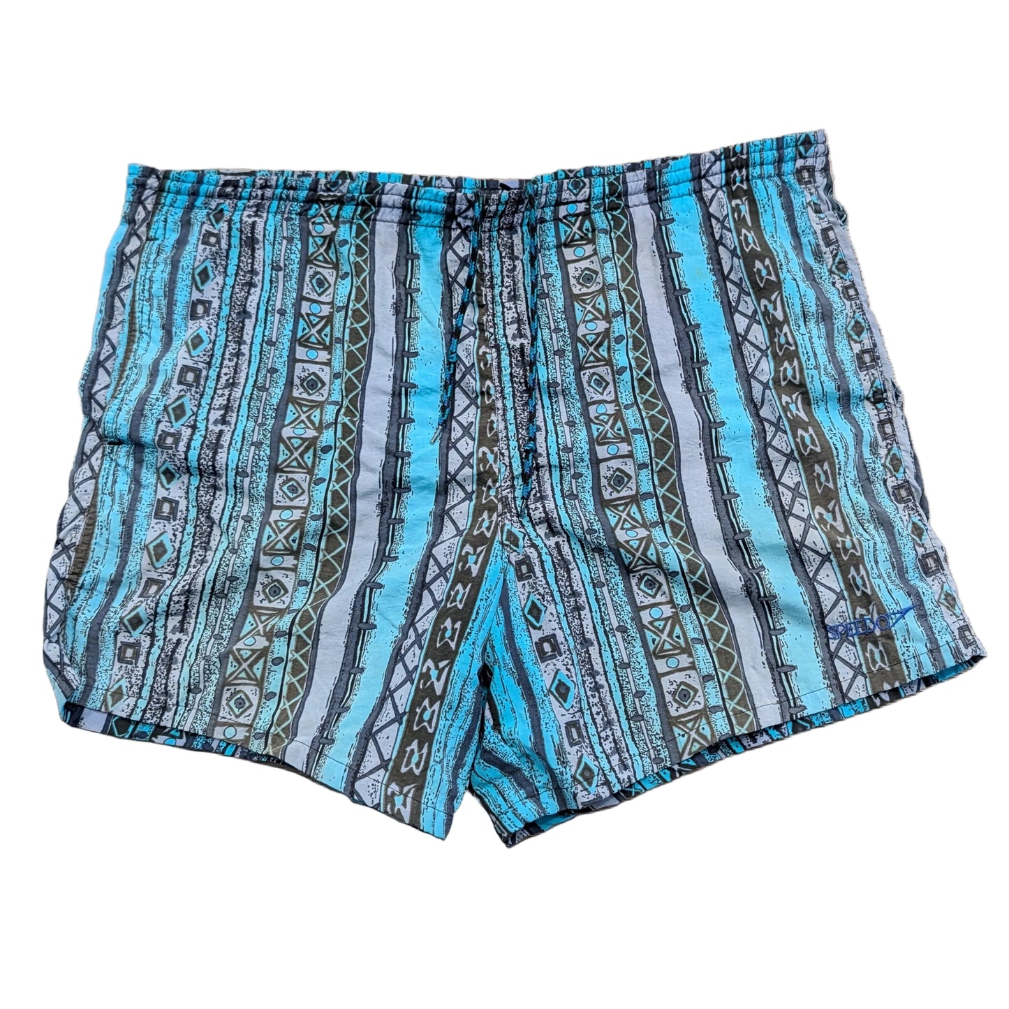 90's Speedo Blue Aztec Swim Shorts