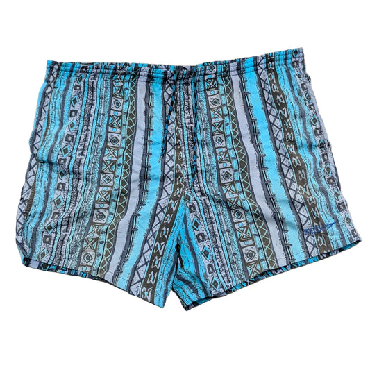 90's Speedo Blue Aztec Swim Shorts
