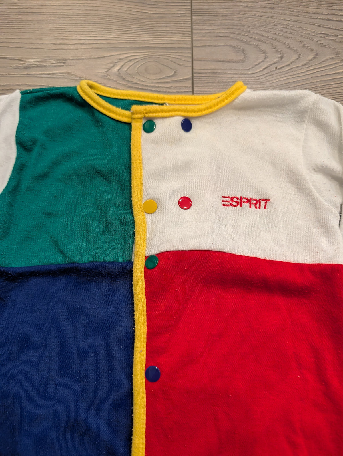 80s Youth Block Colored Esprit Long Sleeve One Piece