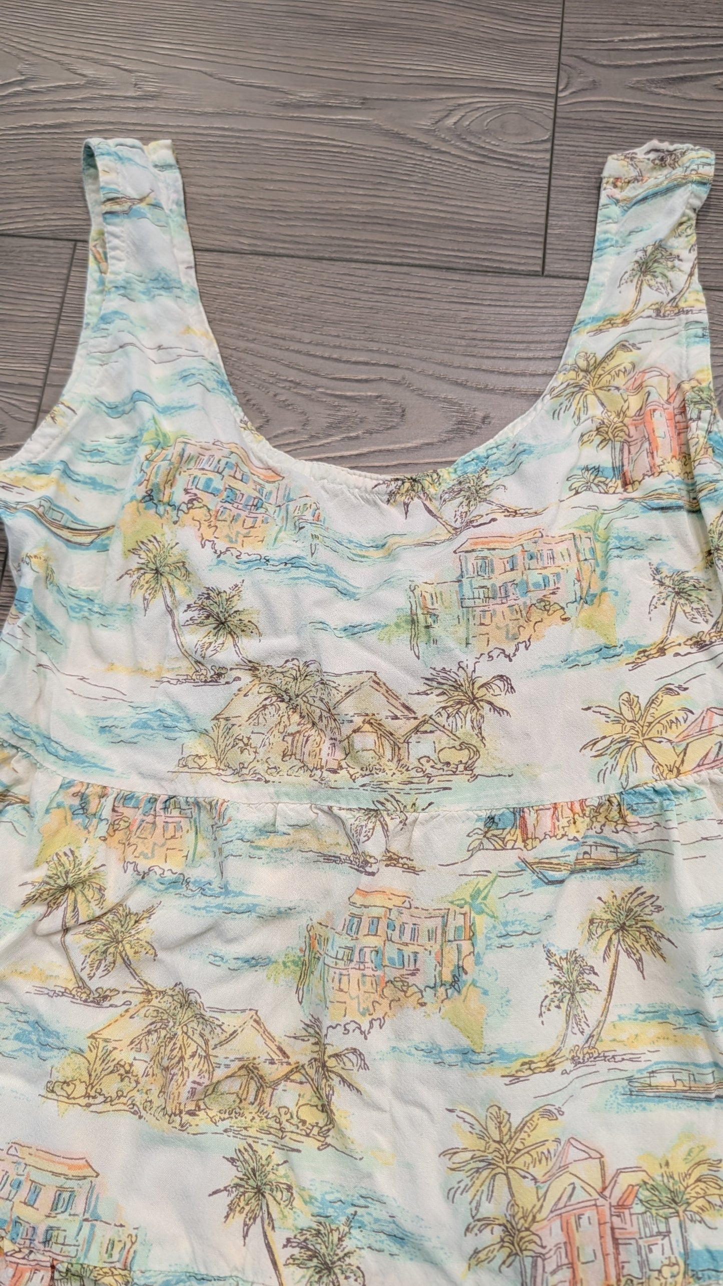 Women's 90's Rainforest Cafe AOP Boho Style Beach Dress