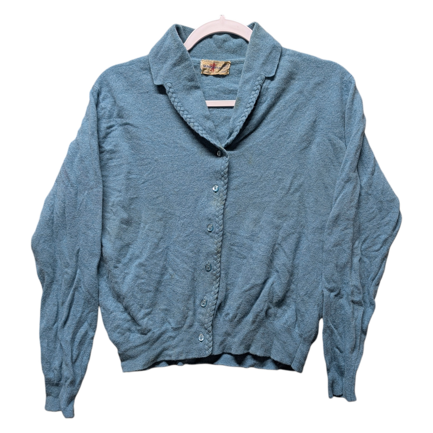 1960s Munrospun Women's Wool Button Up Sweater