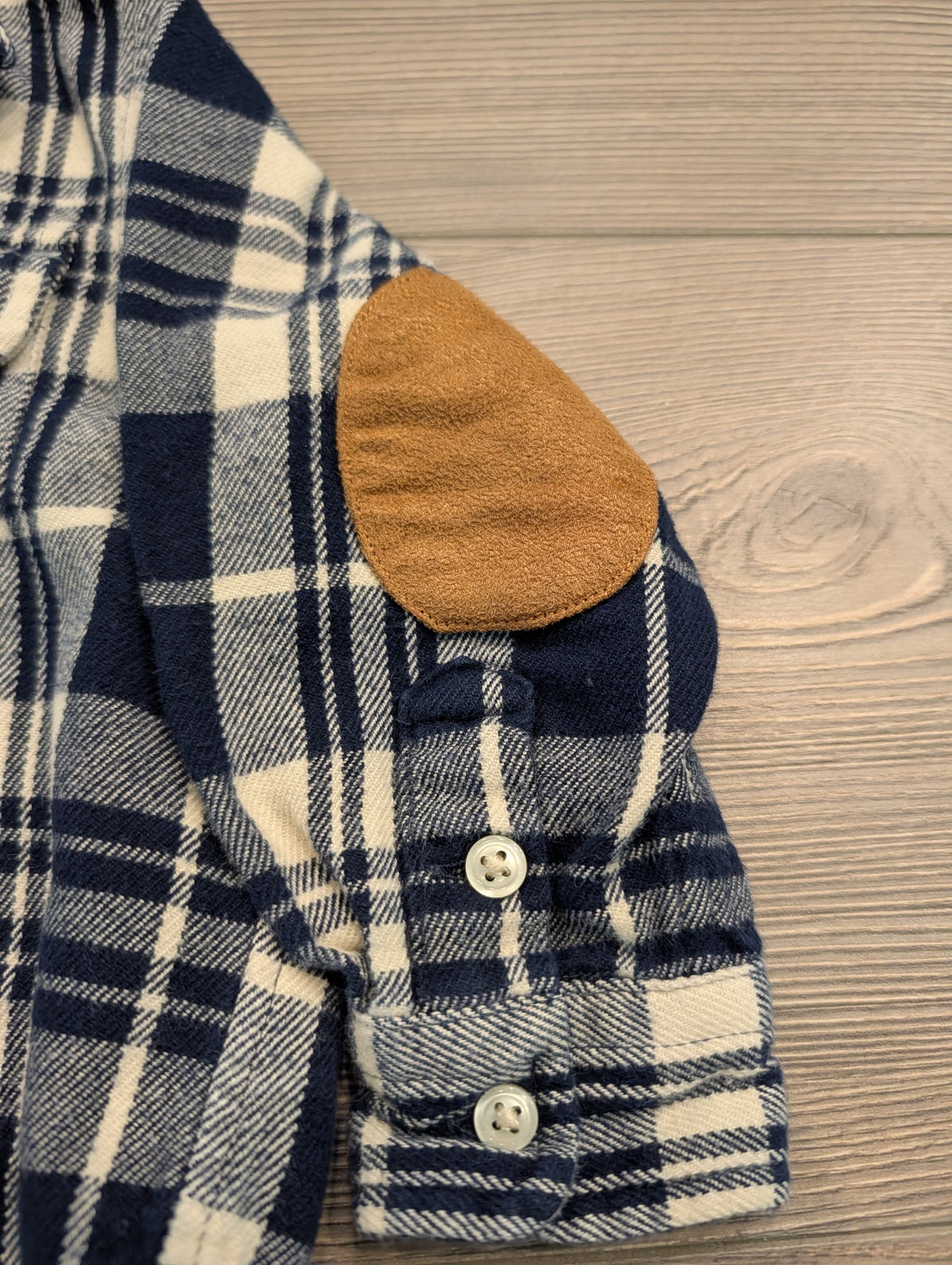 Y2K Youth Polo Ralph Lauren Button-Up Flannel Shirt with Soft Elbow Patches