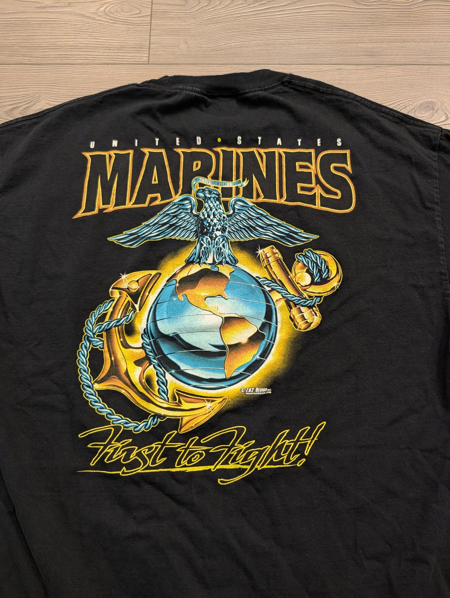 90s/Y2K United States Marines First To Fight Short Sleeve T shirt