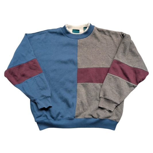 80s/90s Double Collar Color Block Sweatshirt