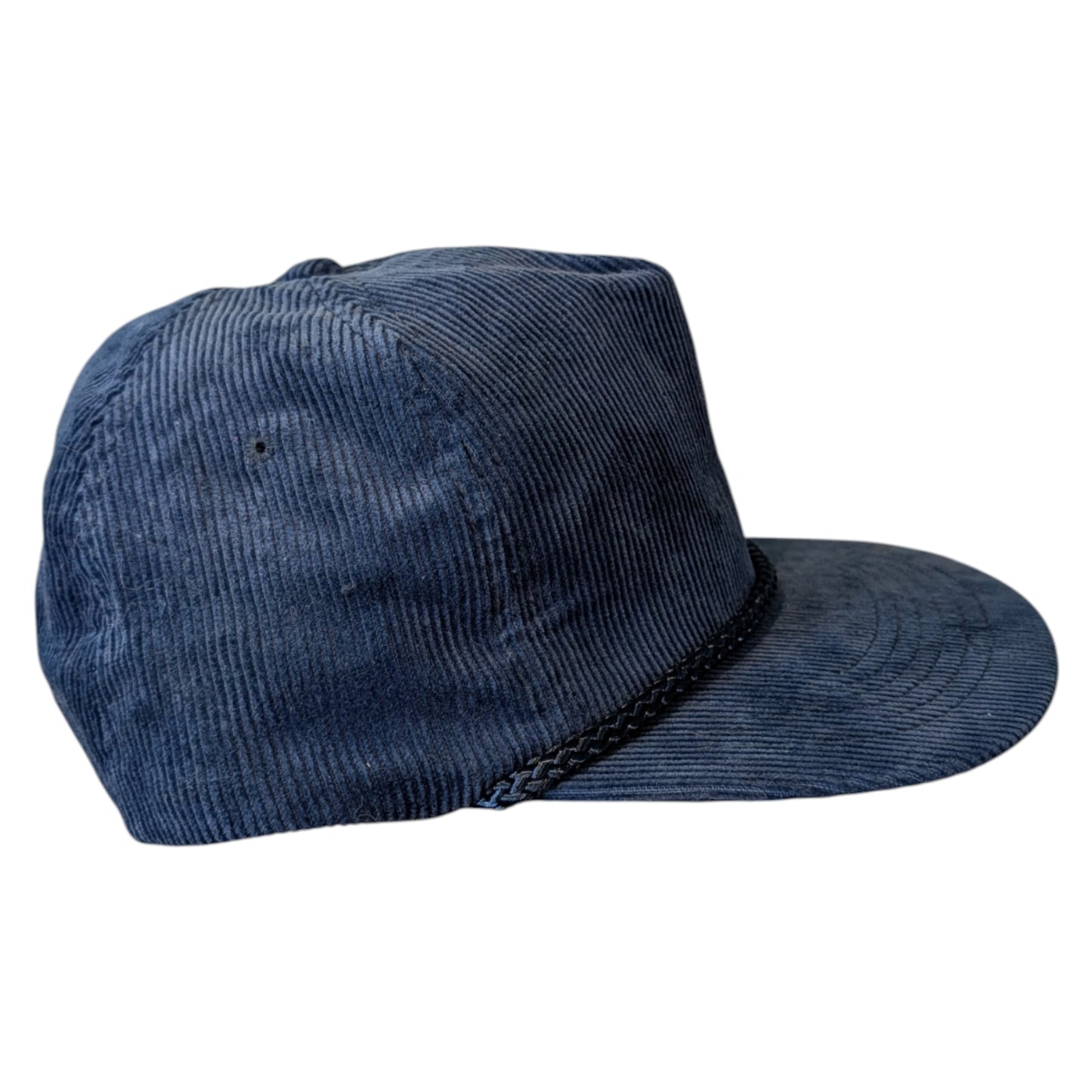 80s/90s Solid Navy Blue Corduroy Corded Snapback Hat