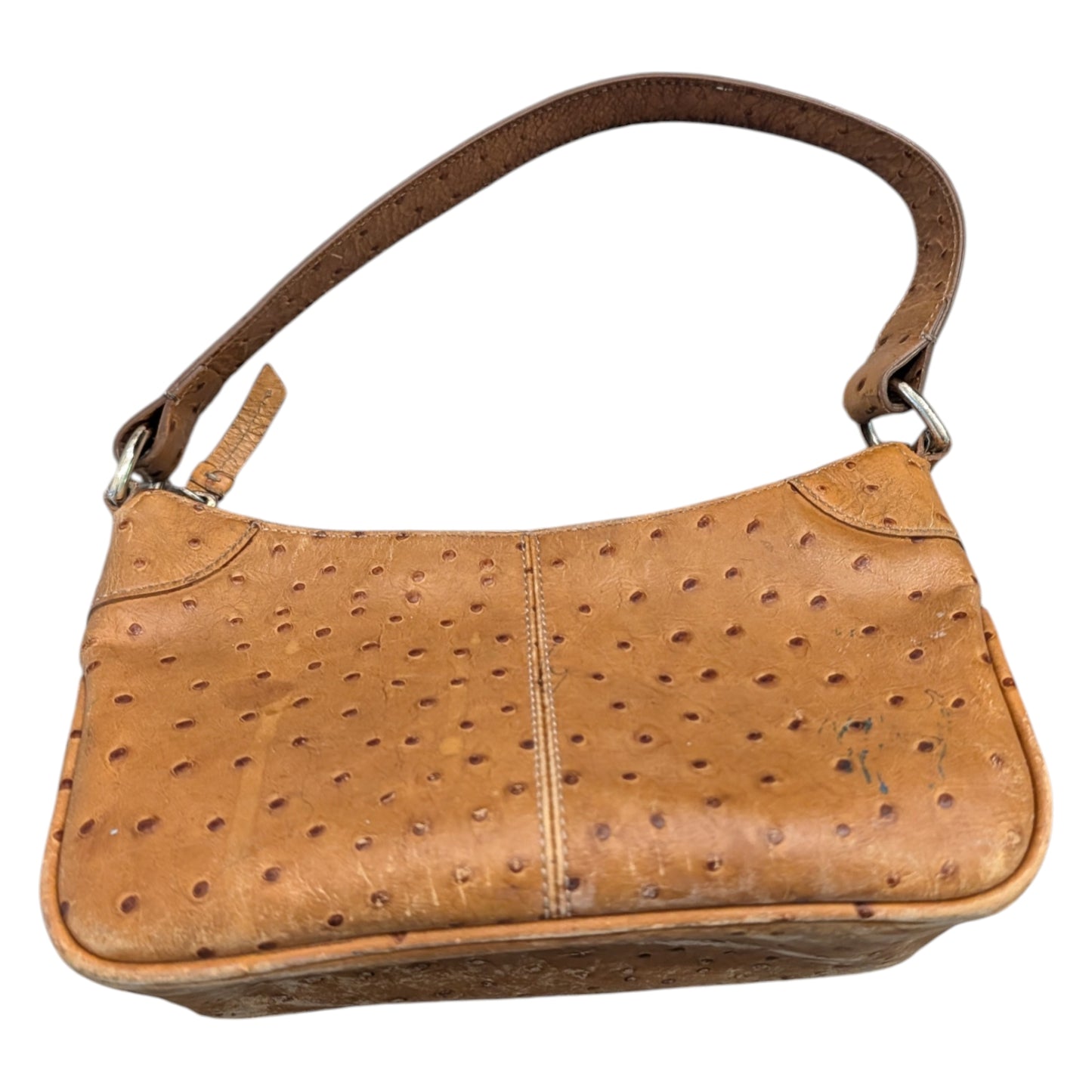80s/90s Dooney & Bourke Honey Color Ostrich- Embossed Shoulder Bag
