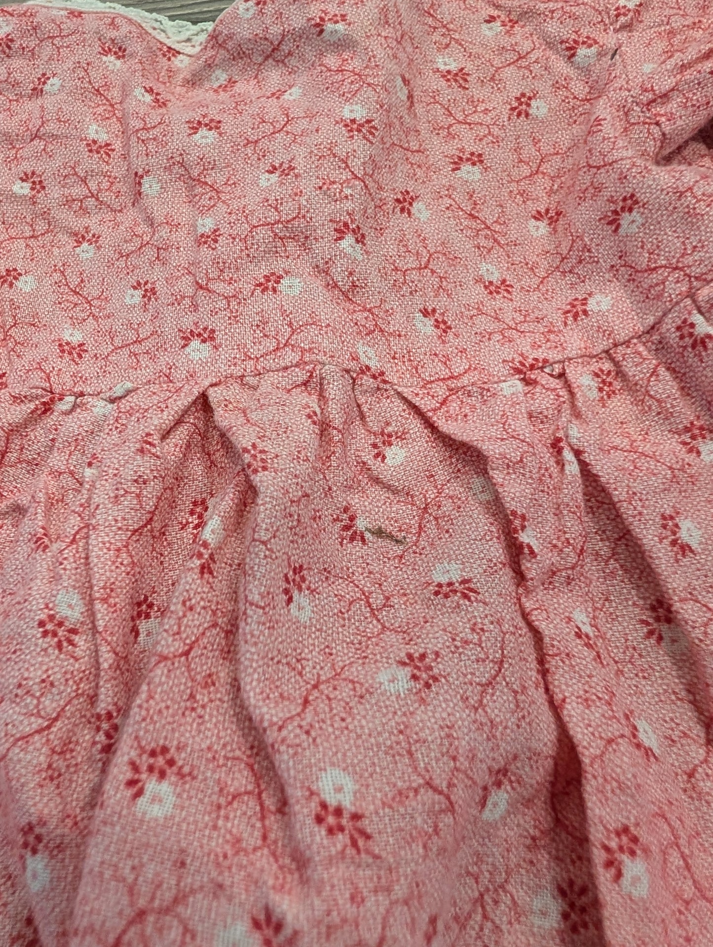 70s/80s Youth AOP Red and White Flower Peasant Dress