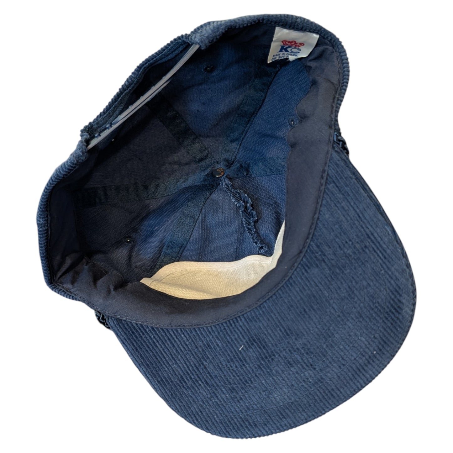 80s/90s Solid Navy Blue Corduroy Corded Snapback Hat