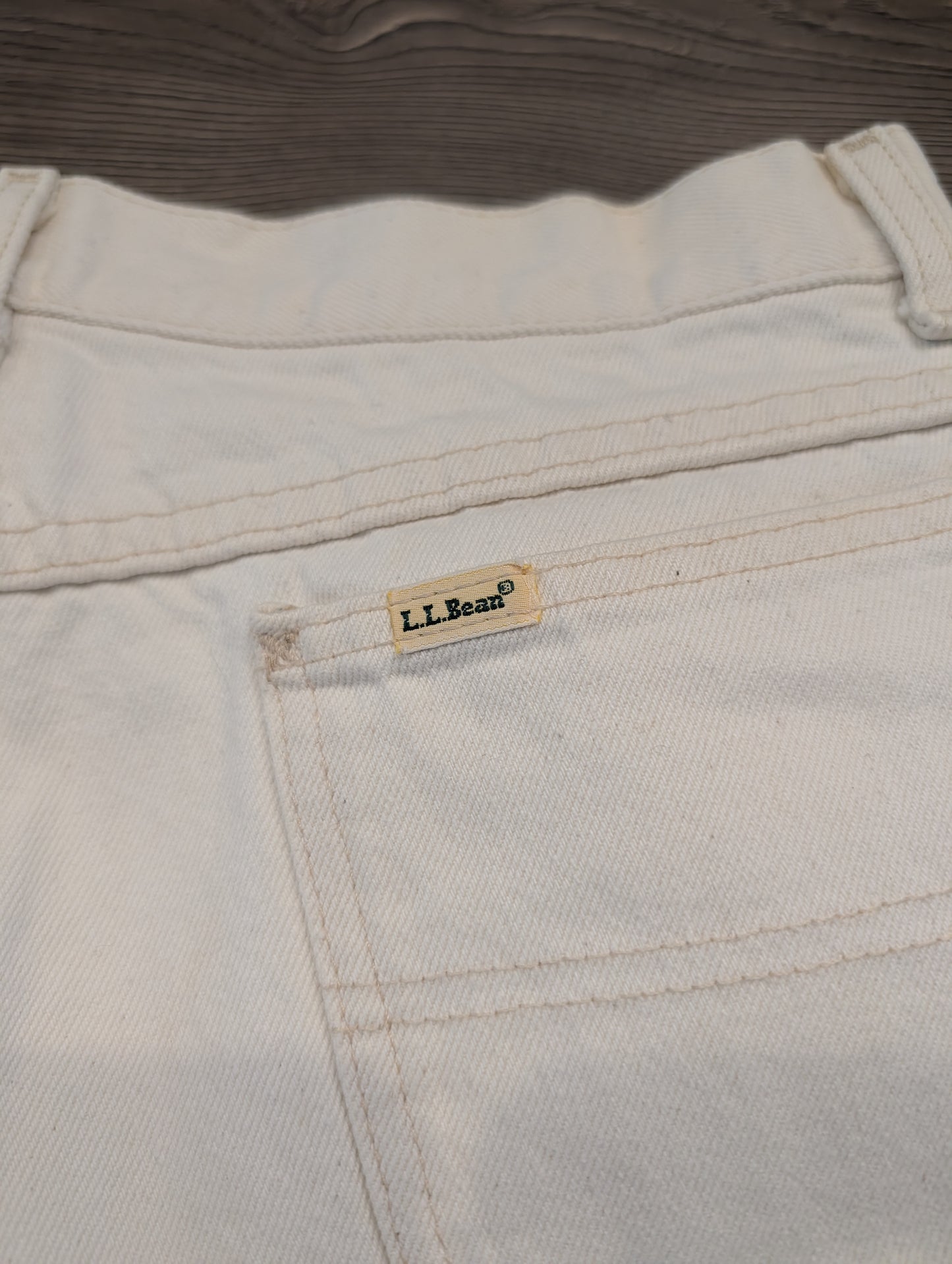 80s Womens LL Bean White Denim Jeans