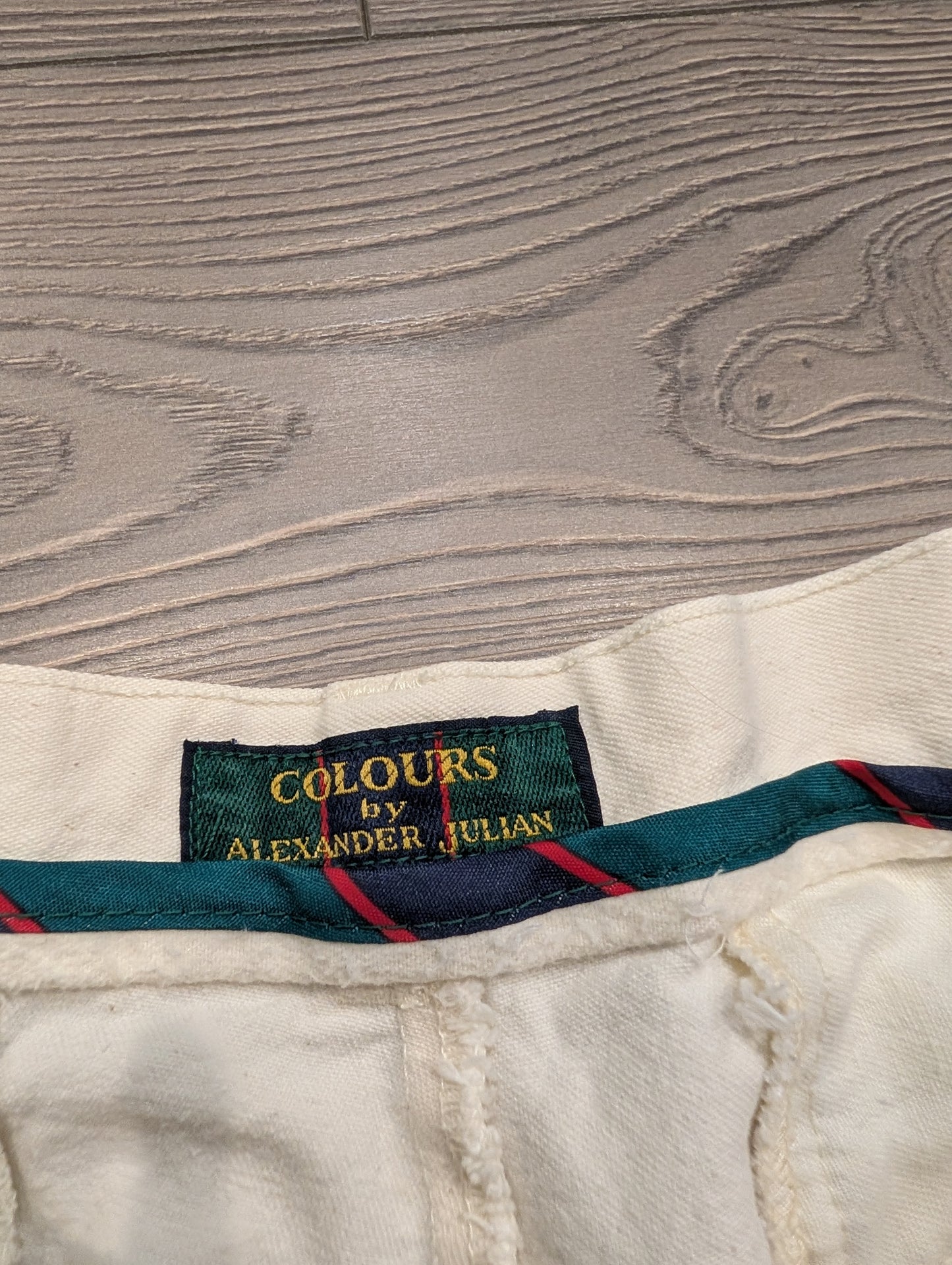 80s/90s Colours by Alexander Julian Pleated Twill Long Shorts