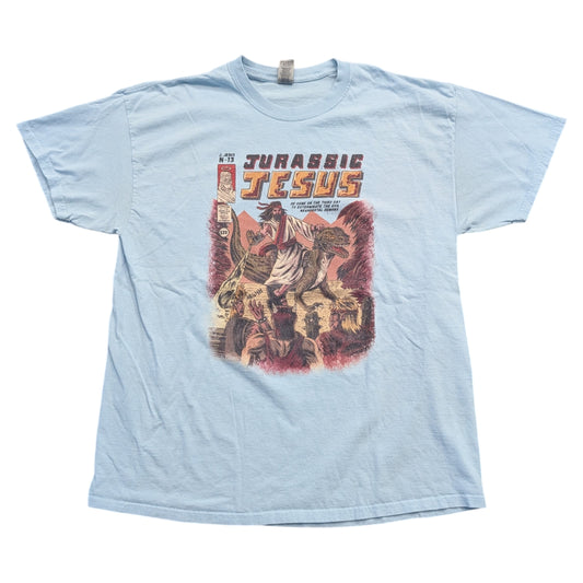 Y2K Jurassic Jesus Comic Book Short Sleeve T-shirt
