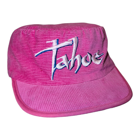 80s Tahoe Pink Corduroy Two Pannel snapback hat