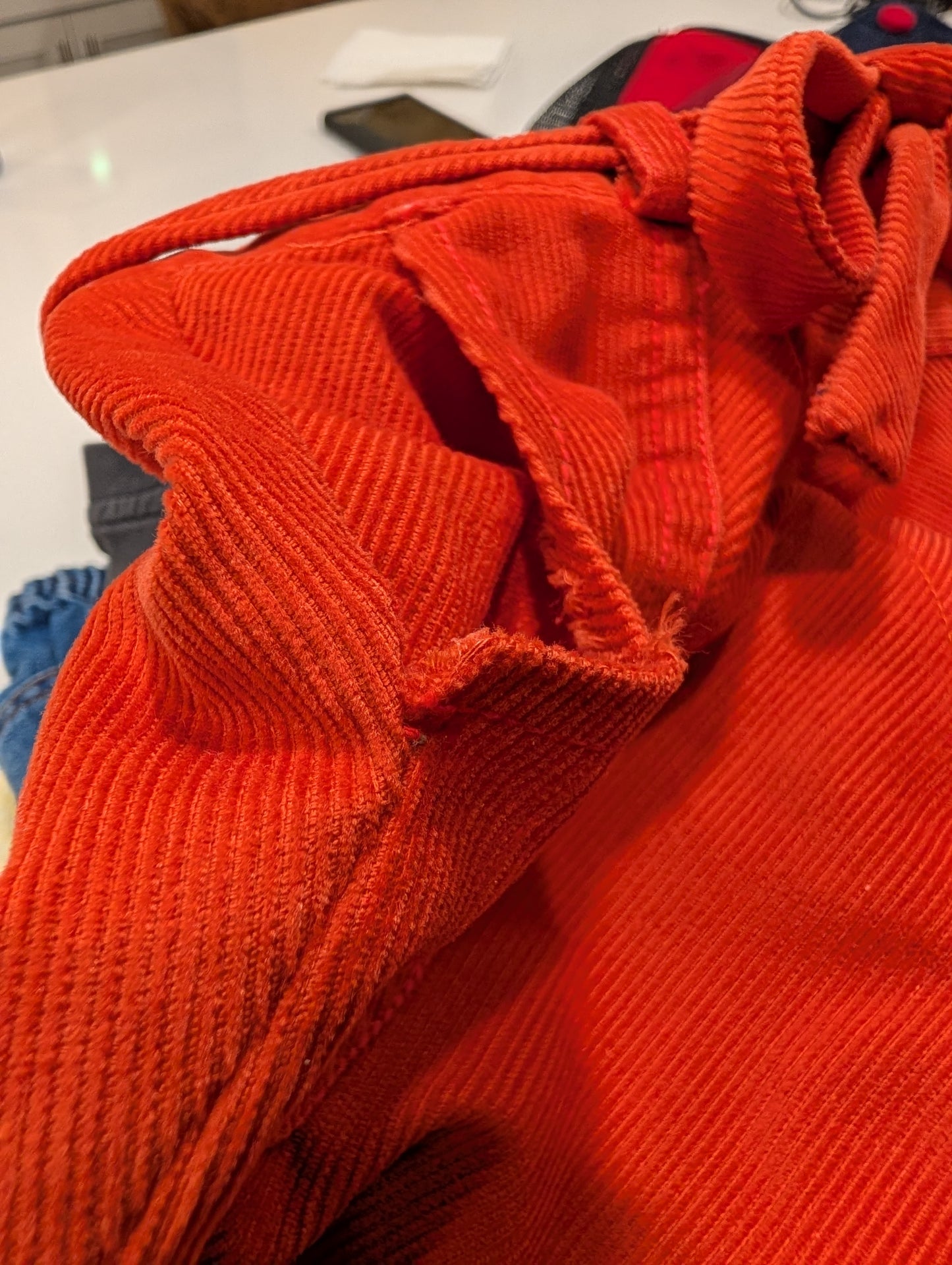 70's/80's  Youth Orange Courdoroy Skirt