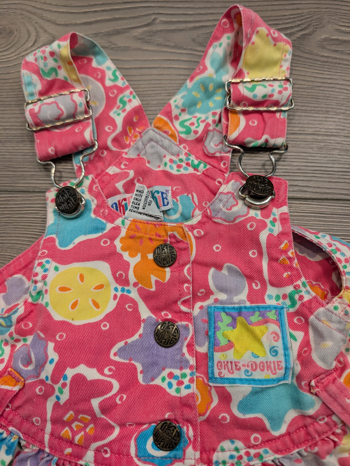 90s Youth AOP Sealife Pink Denim Jumper Dress