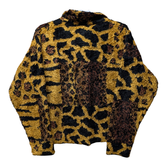 80s Cache Leopard Print Furry Women's Button Up