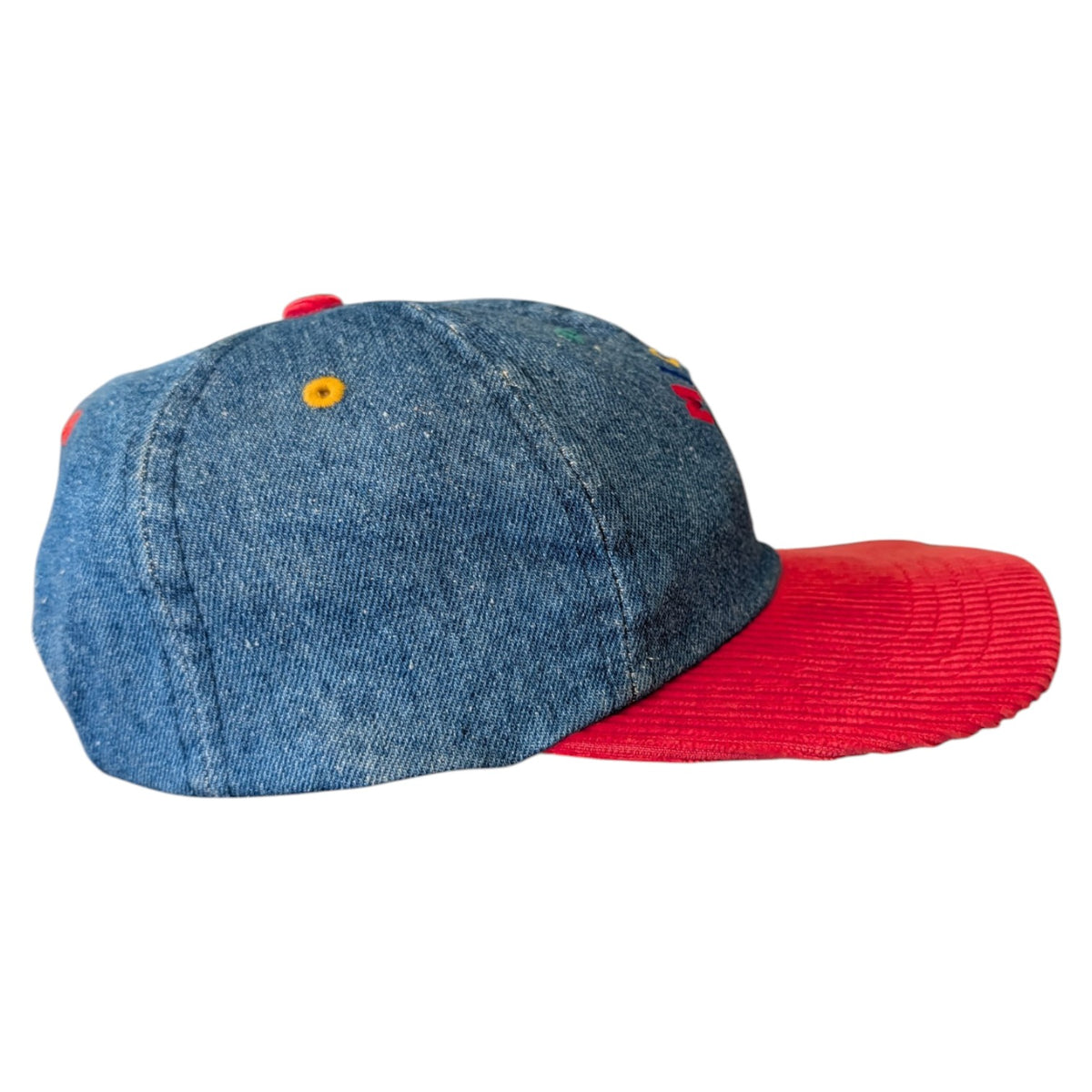 90s Youth Mickey Mouse Denim and Corduroy Snapback Baseball Cap