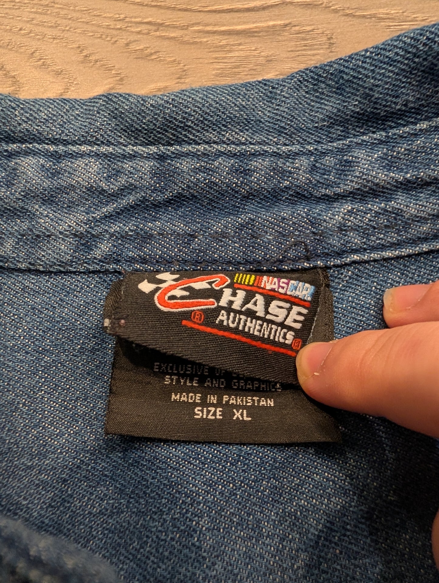 Y2K Carl Edwards NASCAR Long Sleeve Denim Shirt