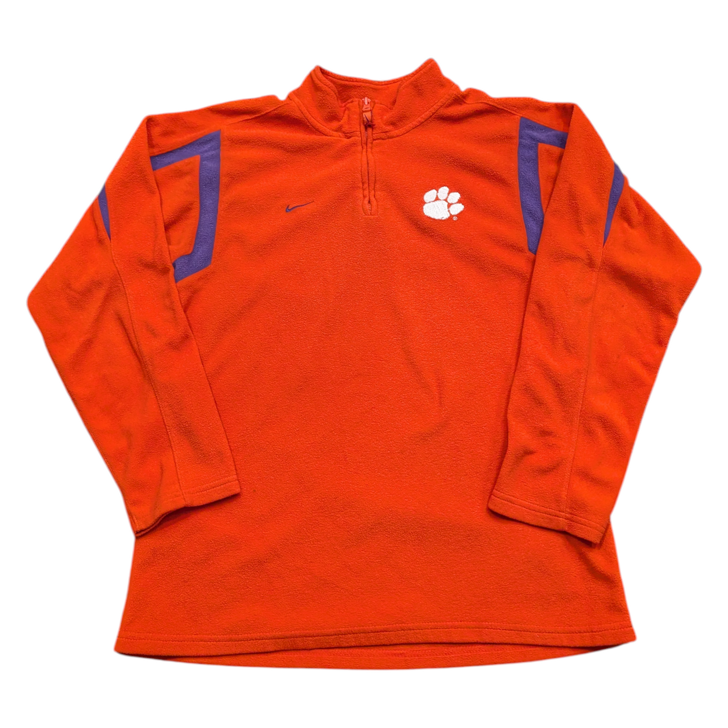 90's Nike Clemson 1/4 zip Fleece Pull Over Sweatshirt