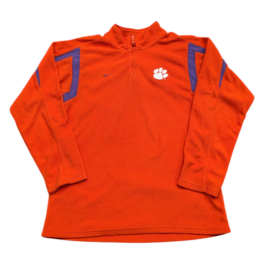90's Nike Clemson 1/4 zip Fleece Pull Over Sweatshirt
