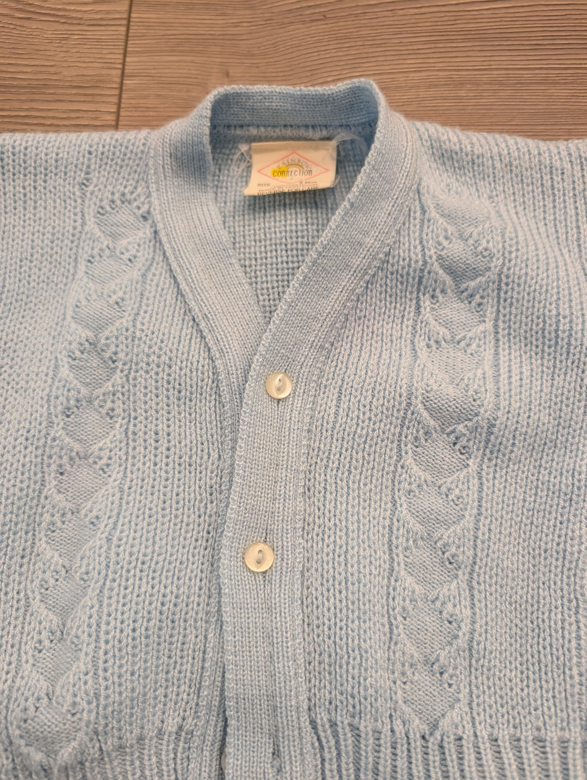 90s Youth Baby Blue Knit Cardigan Sweater