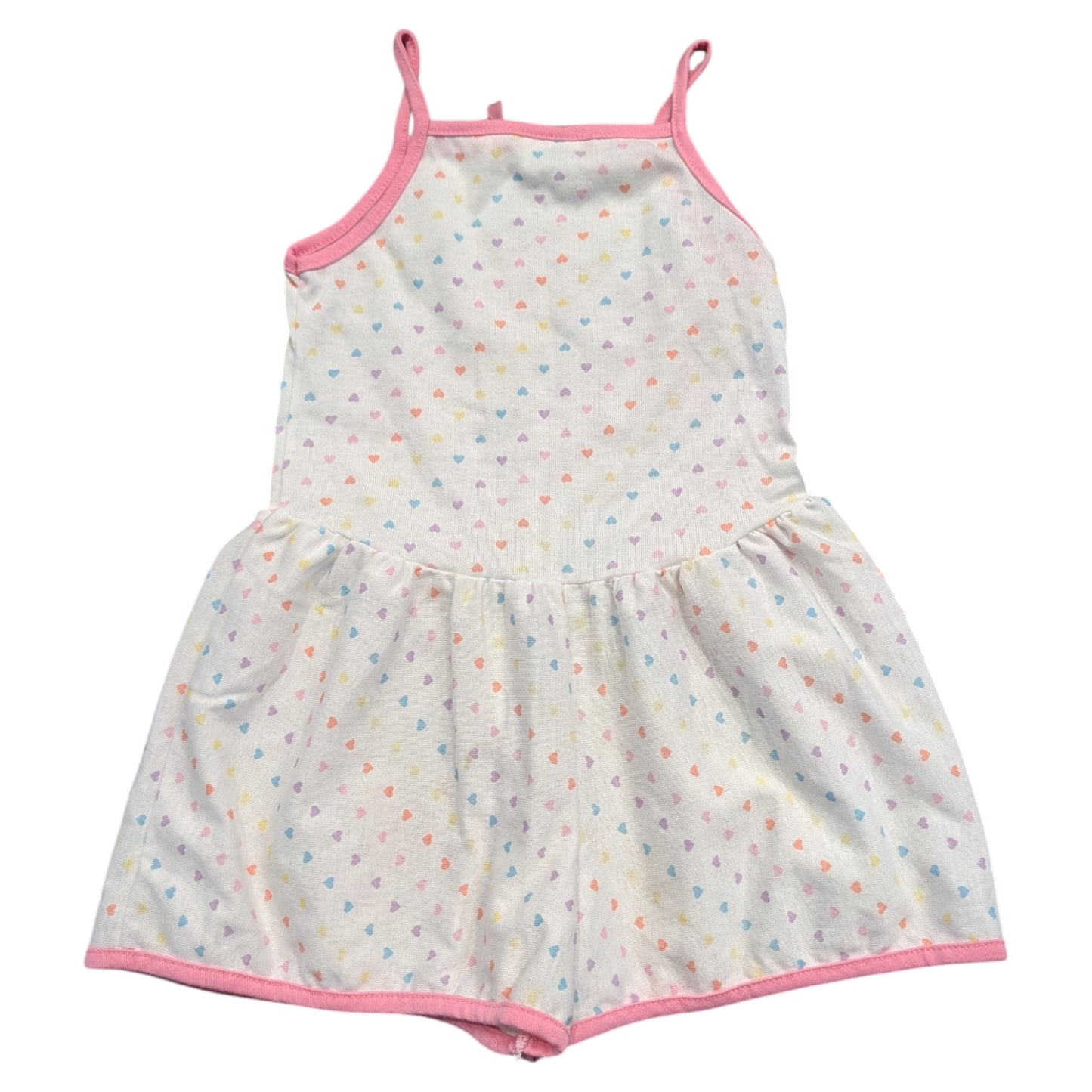 80s/90s Youth Rainbow Heart Tank Romper