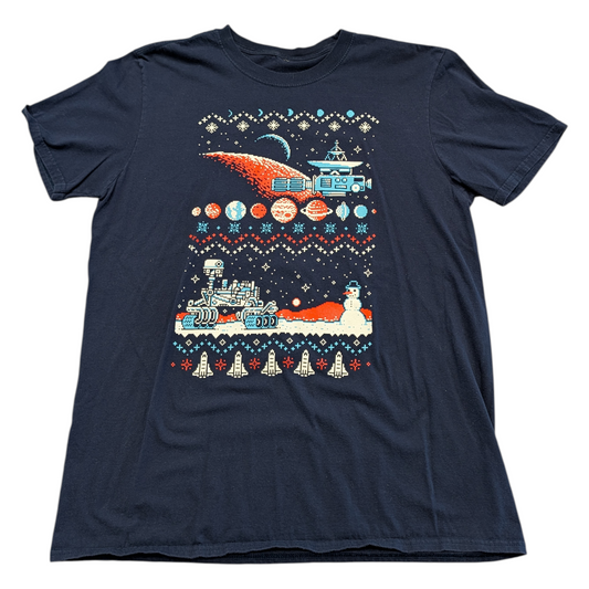 Y2K 8 Bit Winter Space Scene Graphic T shirt