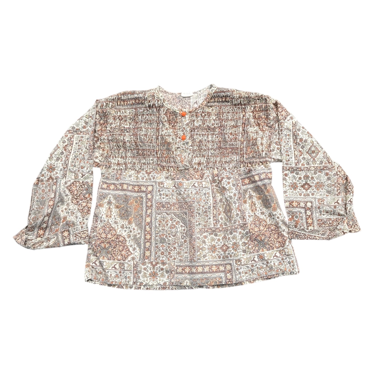 70s/80s Misses Bohemian-Style Peasant Blouse