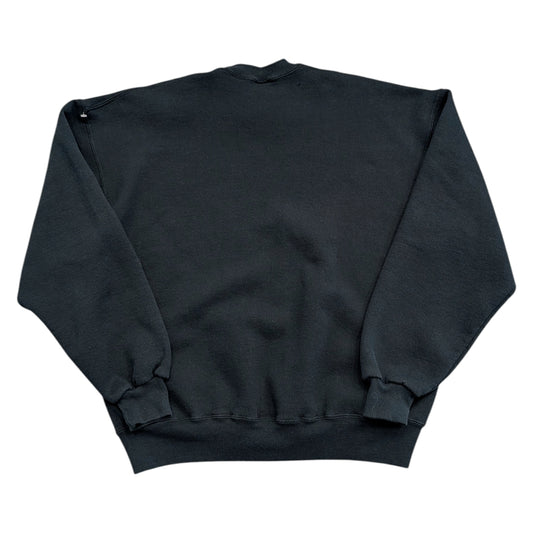 90s Black Russell Athletic Blank Double V Crewneck Sweatshirt