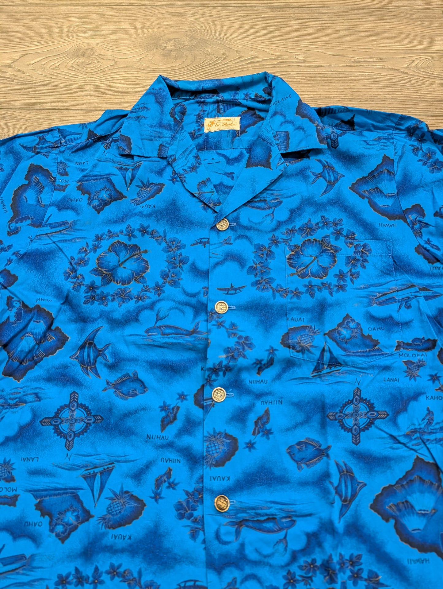 60's Ui-Maikai Hawaiian Button Up Short Sleeve T Shirt