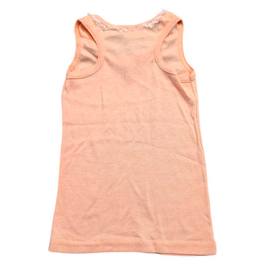90s Youth Fitted Knit Lace Trimmed Neckline Tank Top