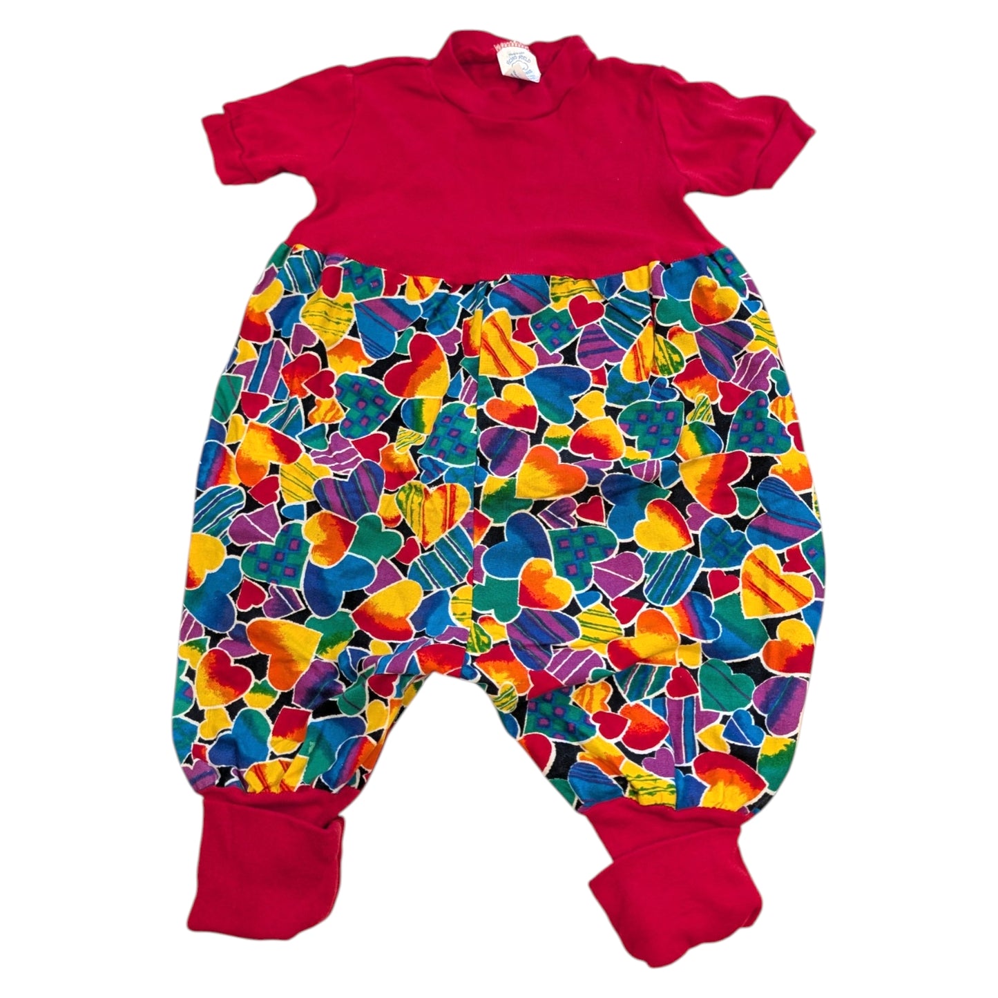 80s Youth One Piece Unique Rainbow Heart Jumper