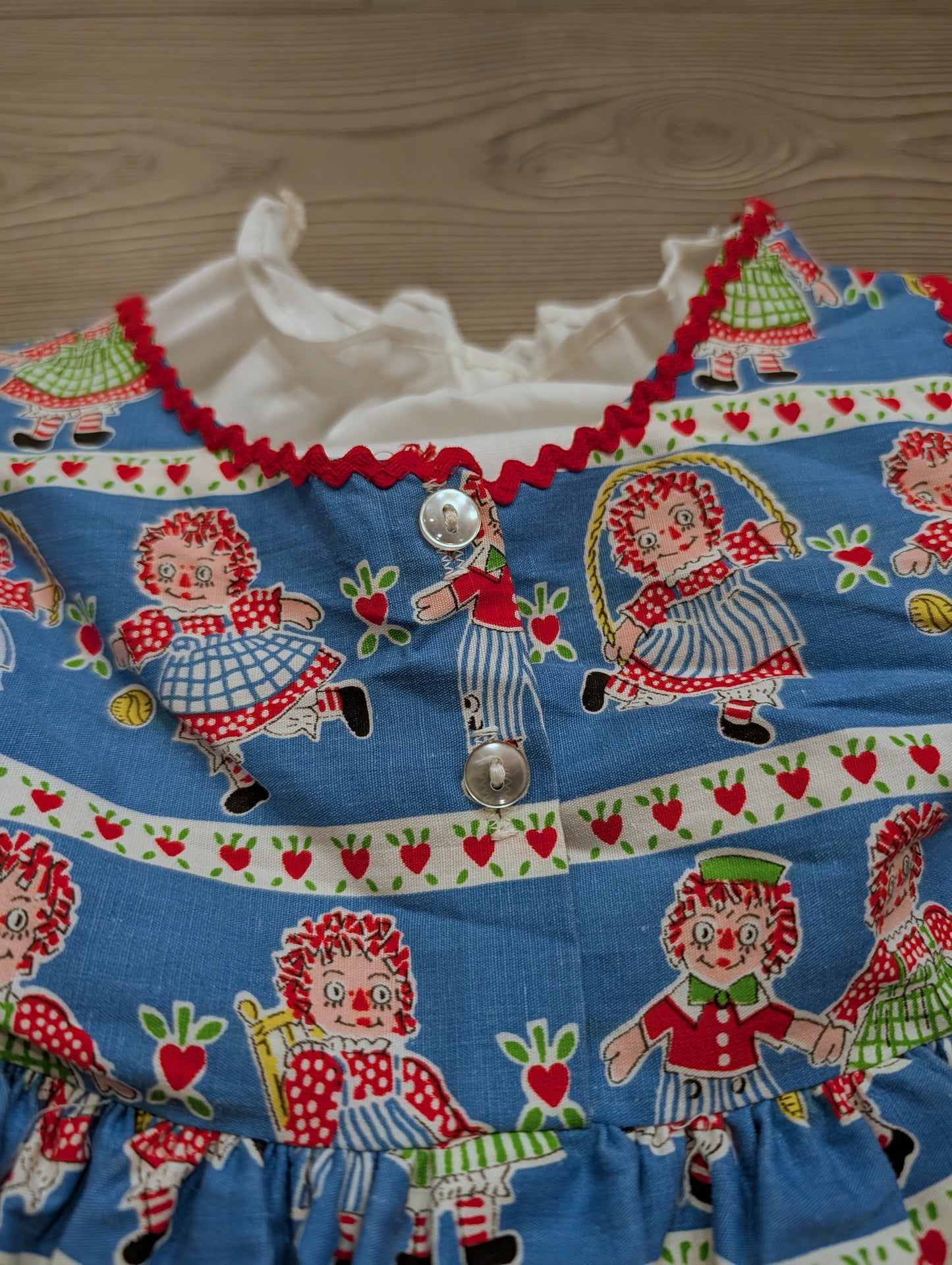 1971 Youth AOP Raggedy Ann & Andy Exclusive Baby Doll Girls Dress