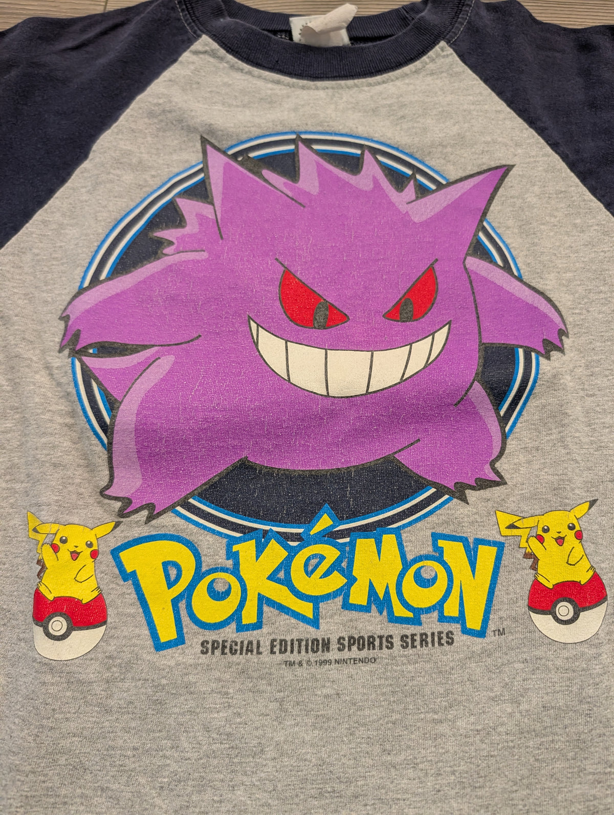 1999 Youth Gengar Sports Series 3/4 Sleeve Pokémon T-shirt