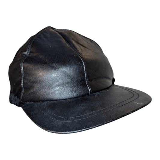 90s / Y2K Faux Leather Aviator hat