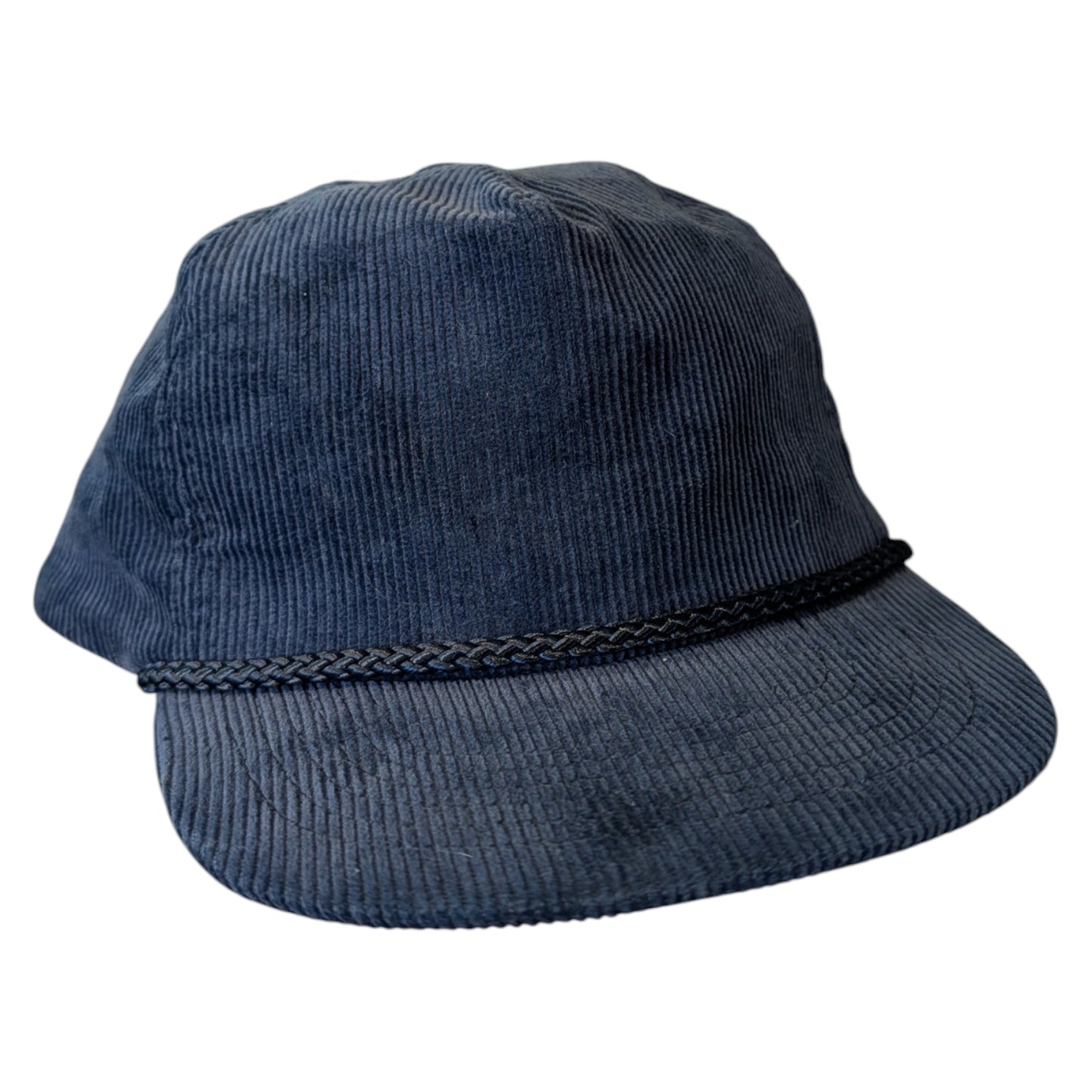 80s/90s Solid Navy Blue Corduroy Corded Snapback Hat