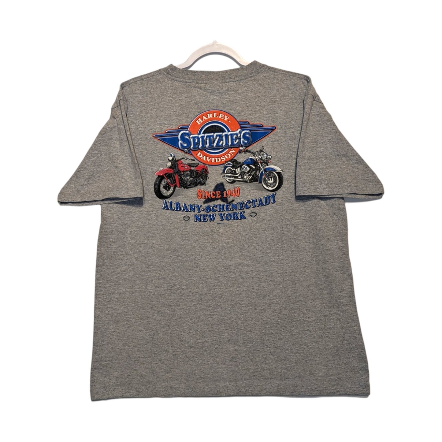 2005 Harley Davidson Eagle and American flag grey t shirt