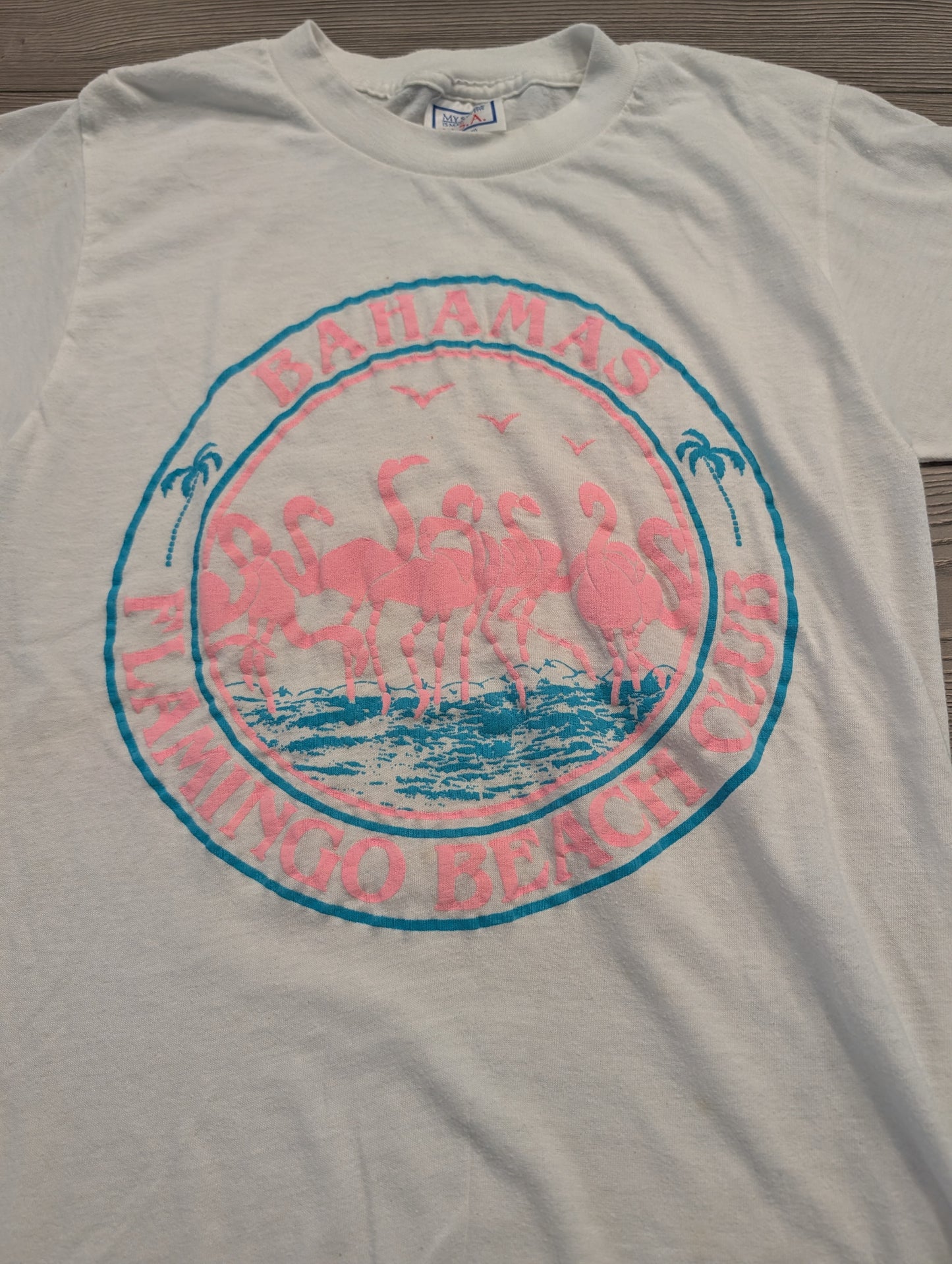 80s Bahamas Flamingo Beach Club T shirt