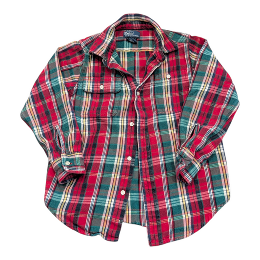 '90s Youth Polo by Ralph Lauren Red Plaid Longsleeve Button-up Flannel Shirt