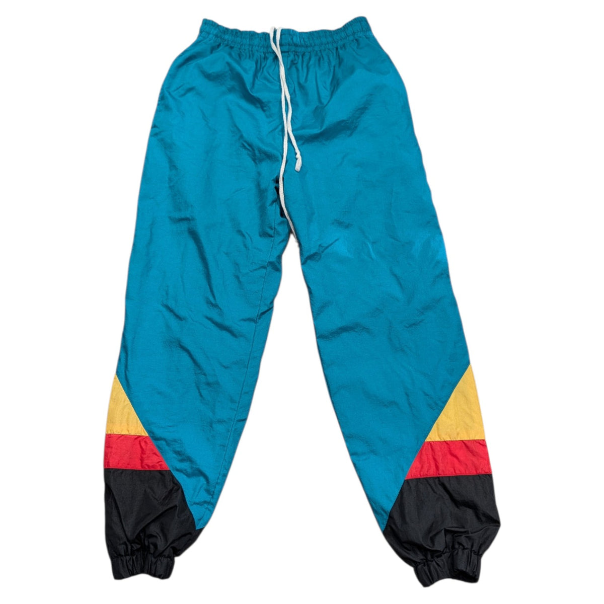 90s Youth Teal Running Pants with Color Block Leg Pants