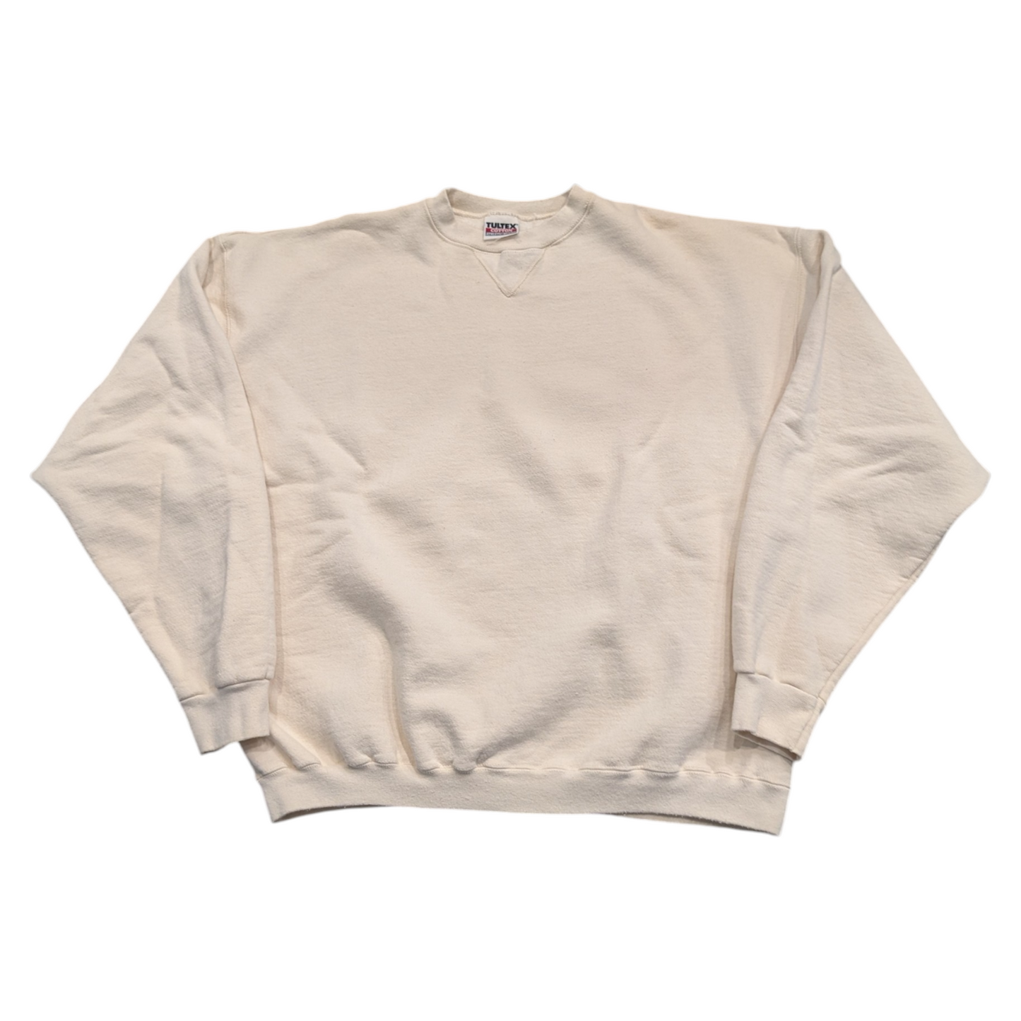 80s/90s Cream Colored Basic Blank Crewneck Sweatshirt