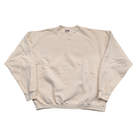 80s/90s Cream Colored Basic Blank Crewneck Sweatshirt