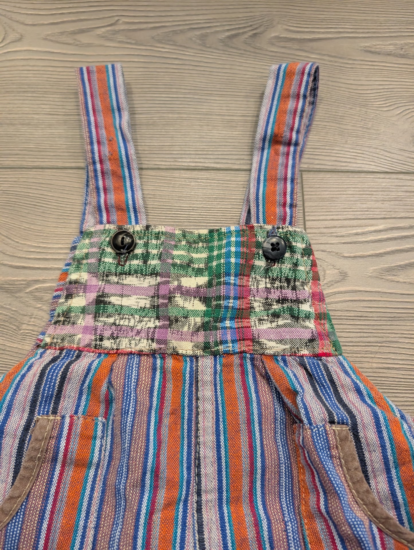 90's Youth Guatemala Boho Style Multi Colored Overalls