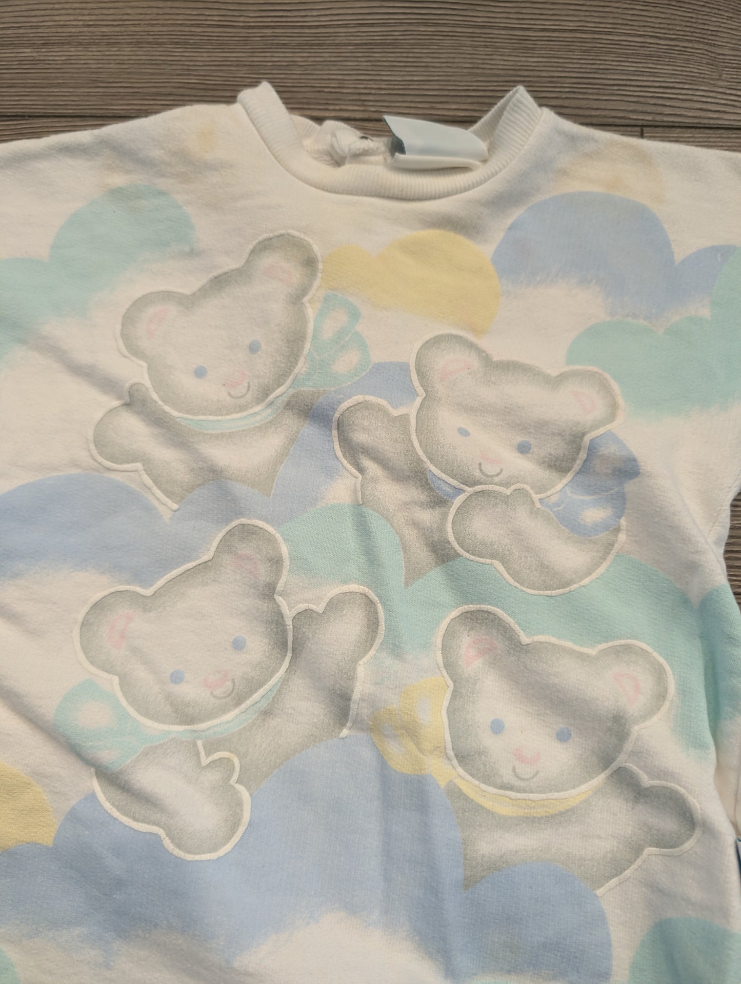 1980's Youth Pastel Cloud and Bear Romper