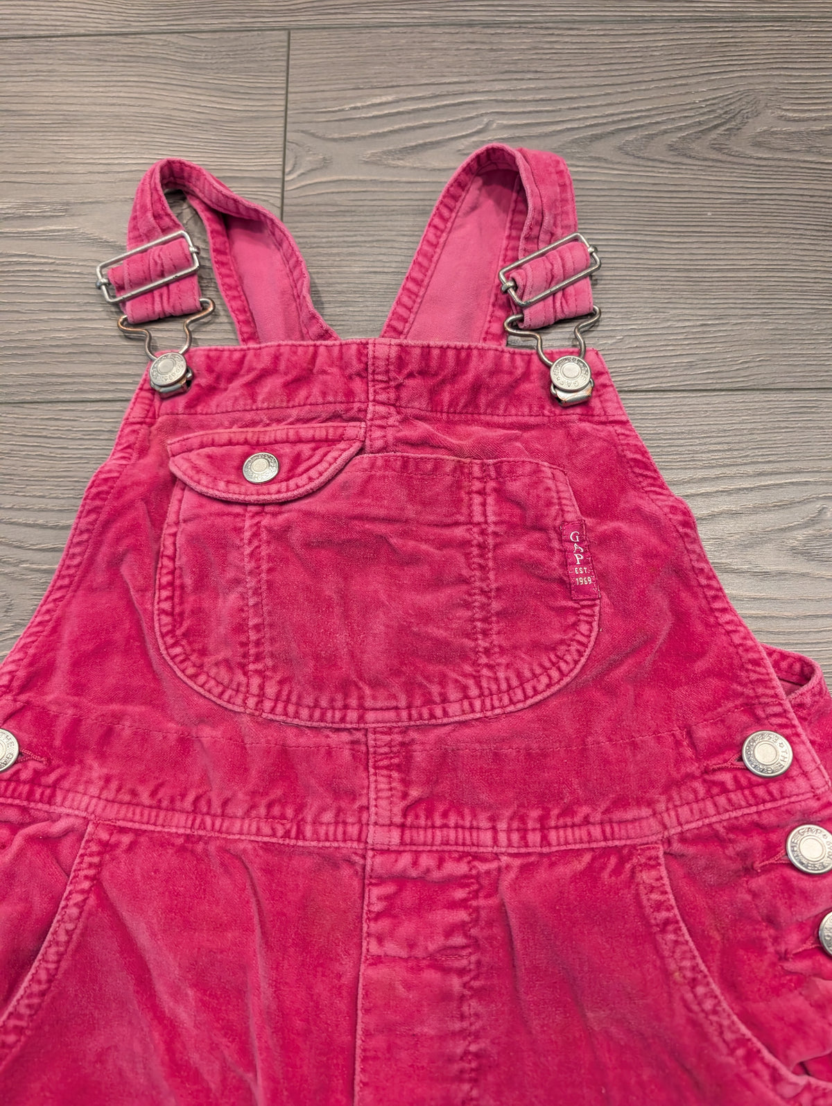 90s/Y2K Youth Bright Pink Gap Velvety-Feel Overalls
