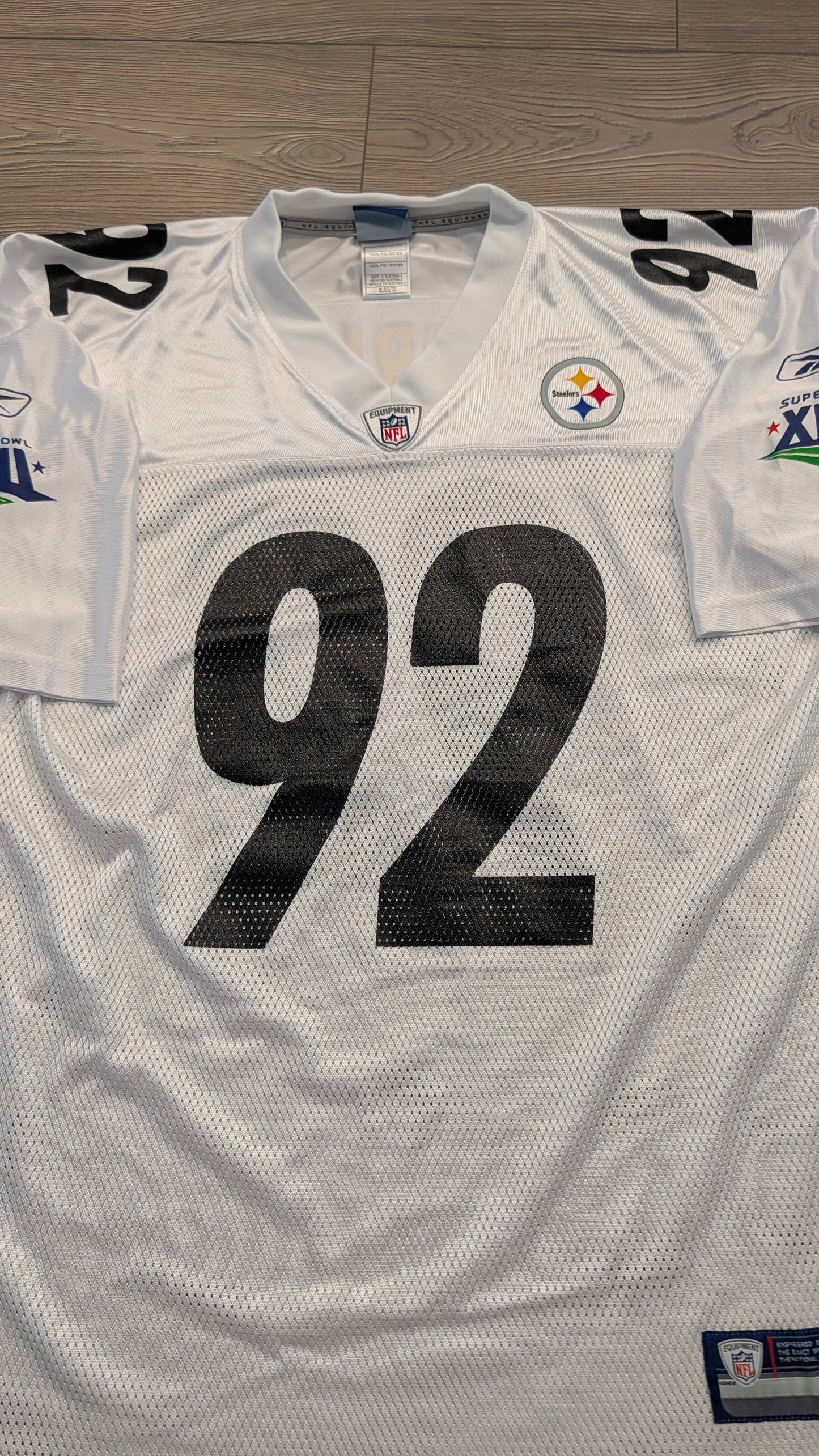 Y2K Reebok James Harrison Pittsburgh Steelers Superbowl XLIII NFL Jersey