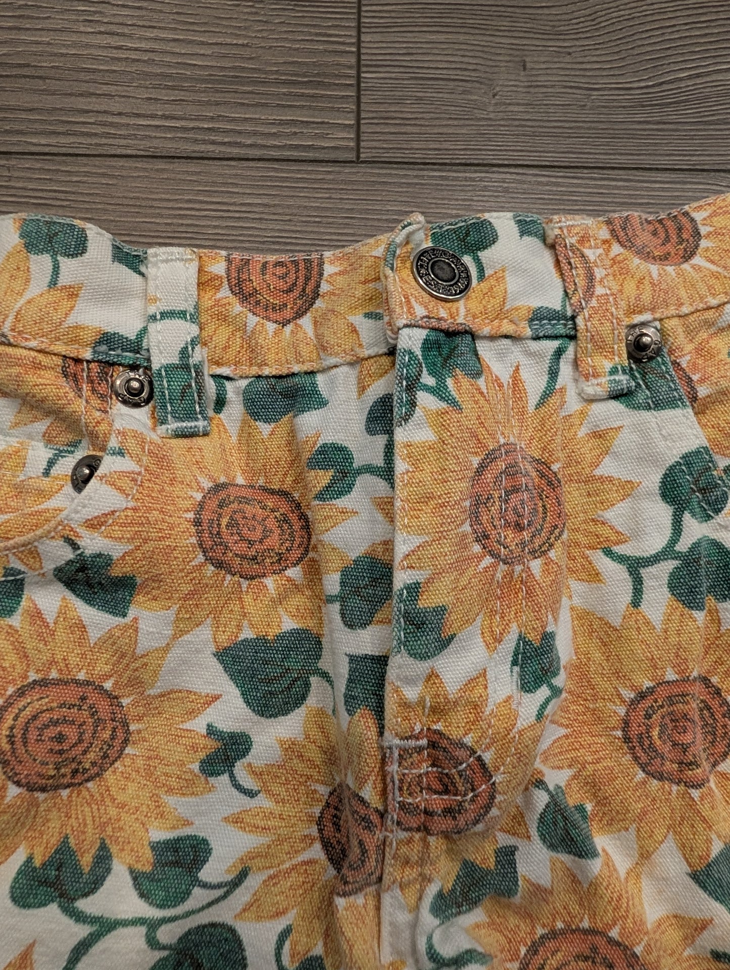 90s Youth Gap AOP Sunflower Denim Shorts