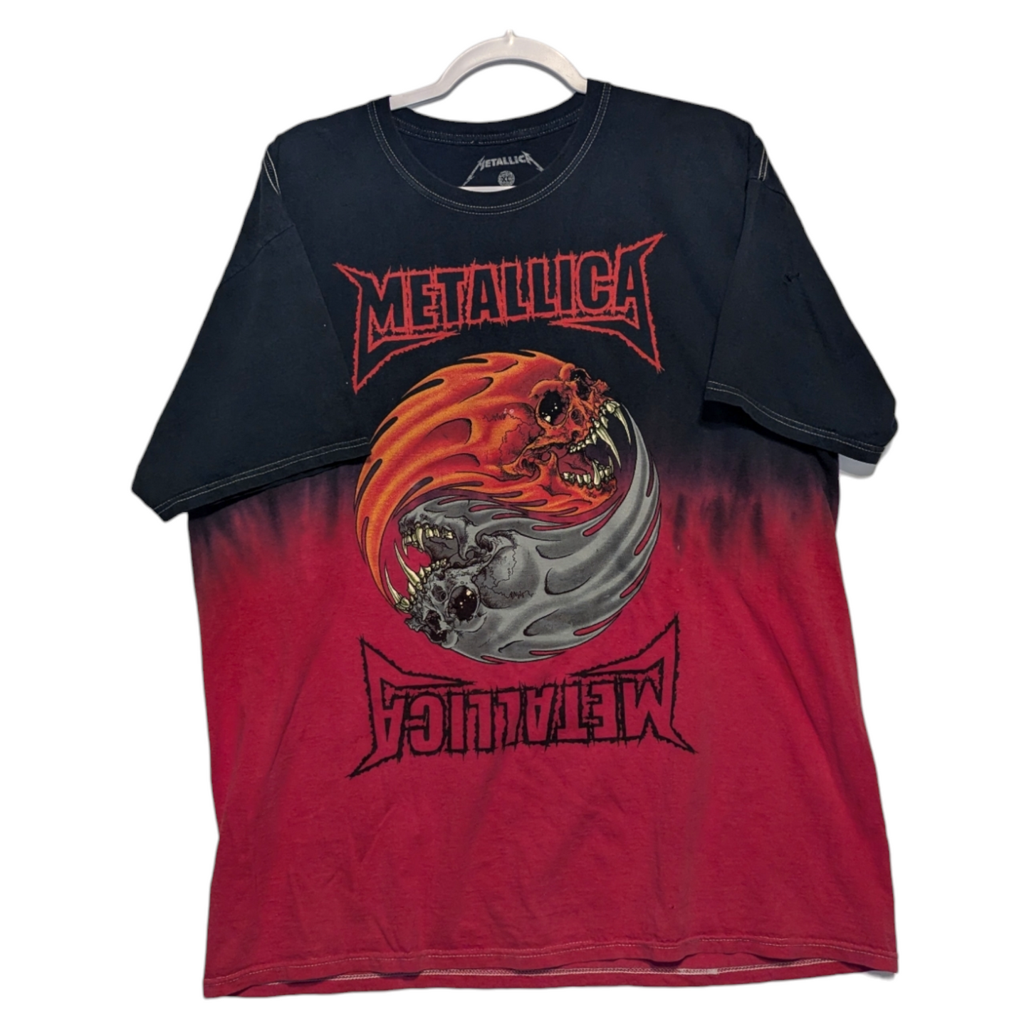 Metallica Tie dye flaming skulls t shirt