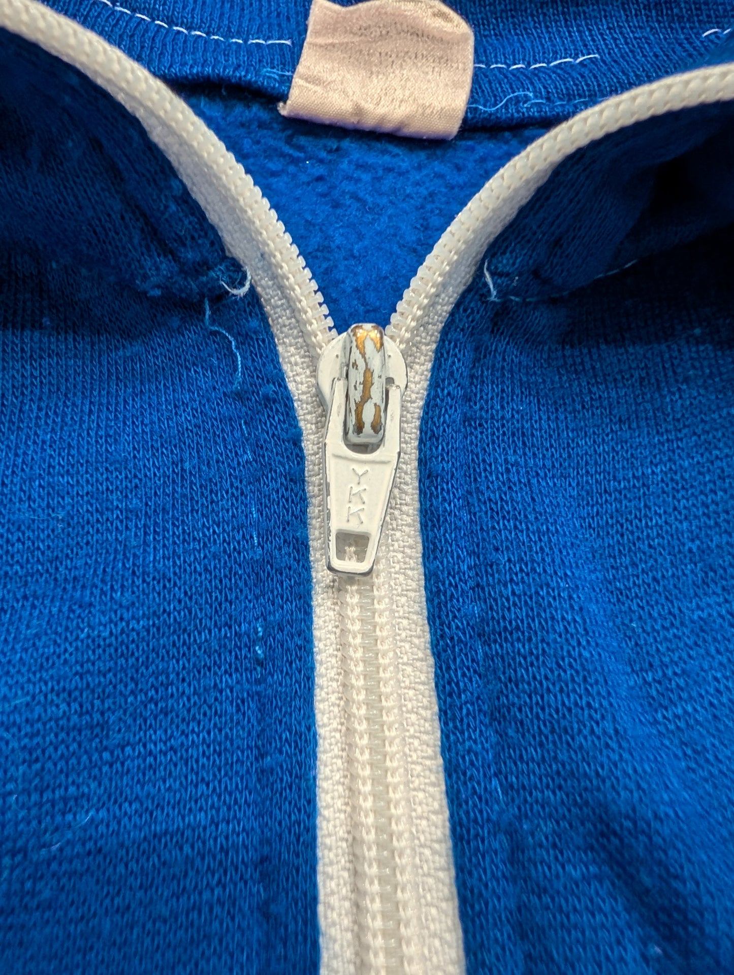 70s Full-Front Zip 3 Striped Sleeves Sweatshirt