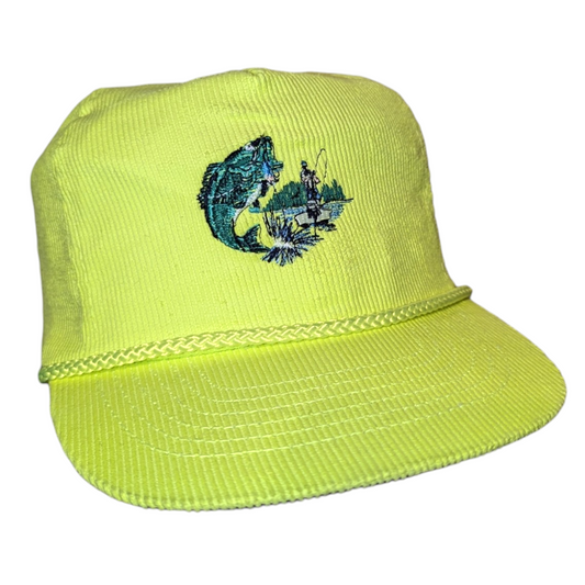 90s / Y2K Bass Fishing corduroy snapback hat