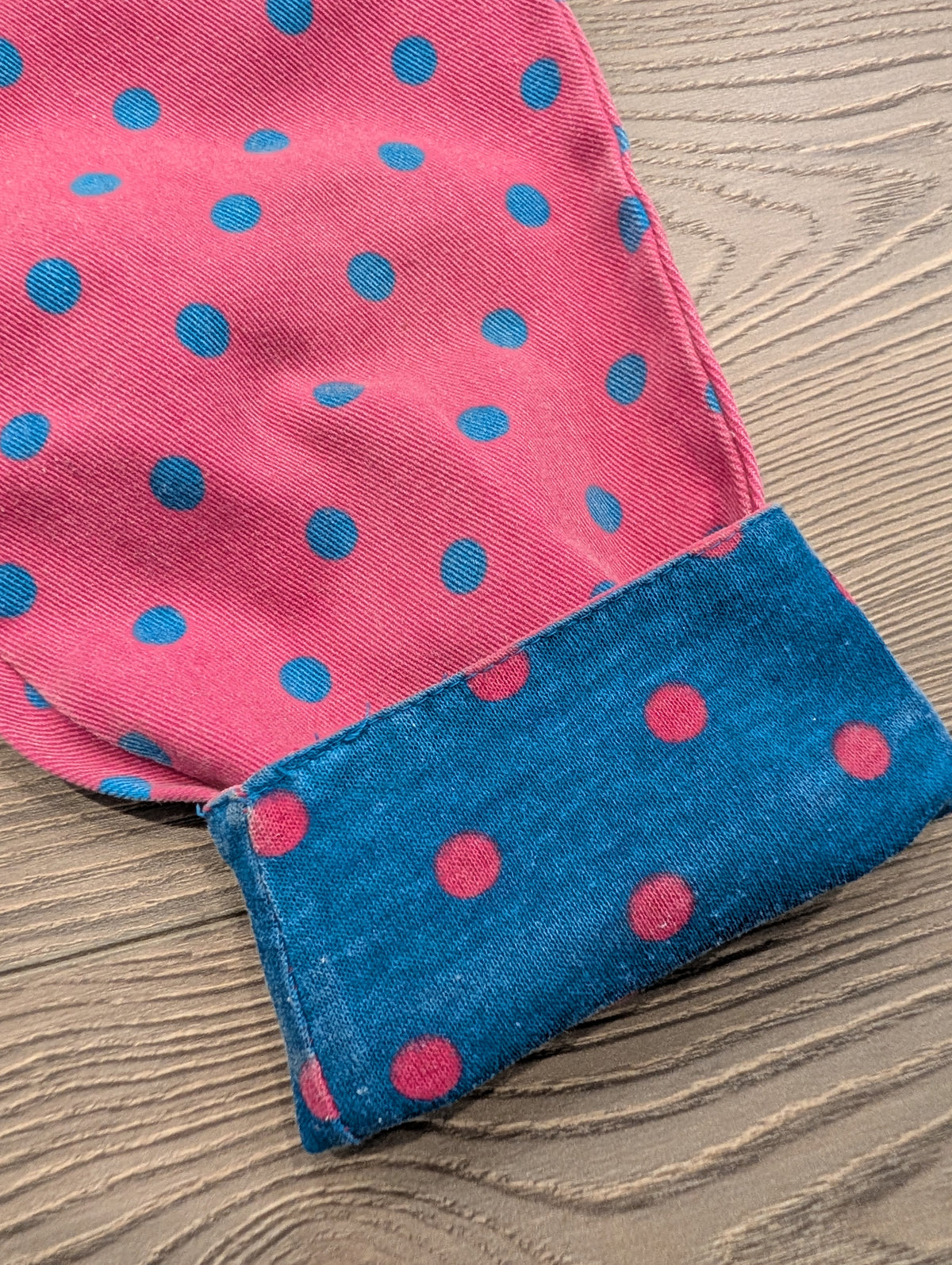 80s/90s Youth Pink with Blue Polka-Dot Cuffed Pull-on Pants